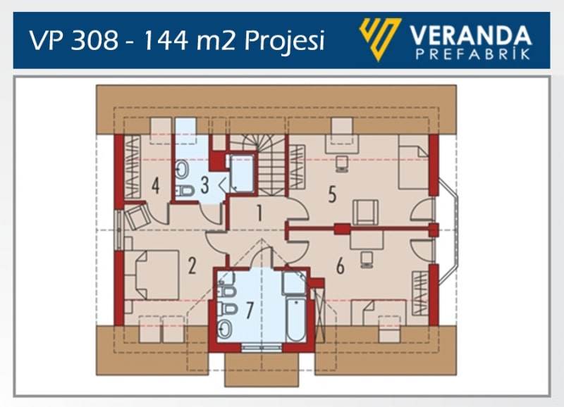 VP 308 - 144 m2 Hafif Çelik Villa 5. Fotoğrafı