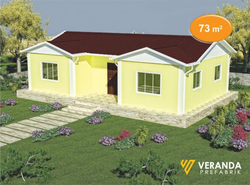 VP 107 - 73 m2 Tek Katlı Prefabrik Ev 1. Fotoğrafı