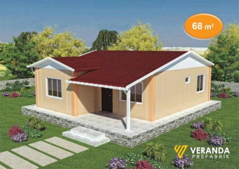 VP 106 - 68 m2 Prefabrik Ev Projesi 1. Fotoğrafı