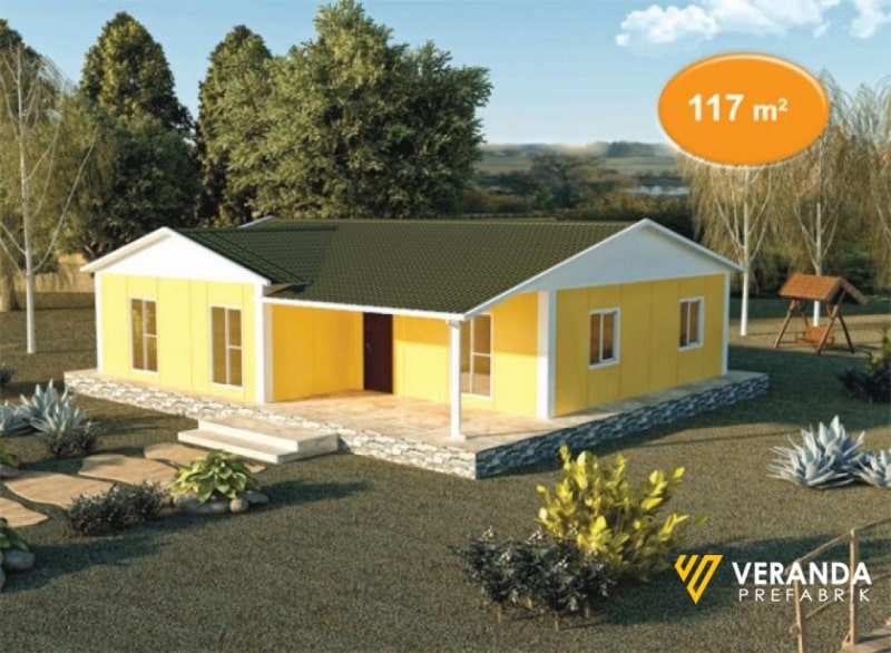 VP 120 - 117 m2 Tek Katlı Prefabrik Ev 1. Fotoğrafı