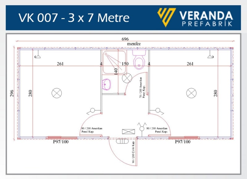 VK007 - 2 Odalı Konteyner 3. Fotoğrafı