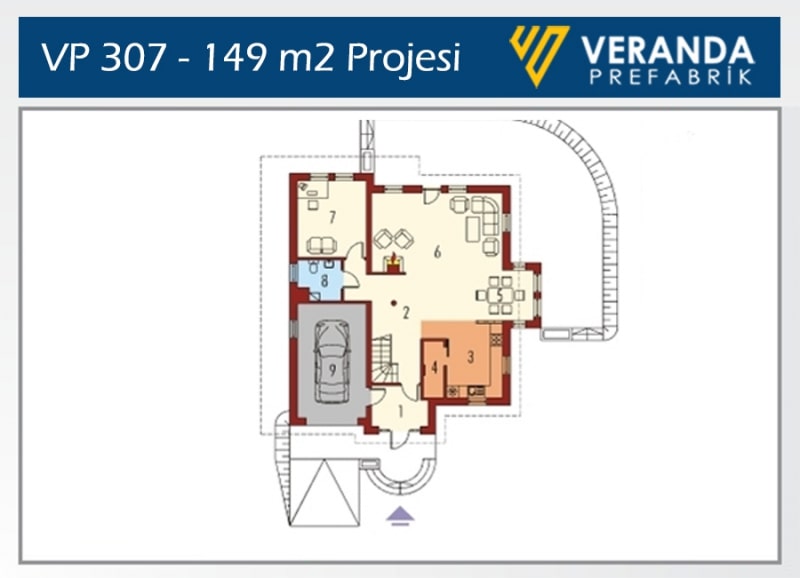 VP 307 - 150 m2 İki Katlı Çelik Ev 3. Fotoğrafı