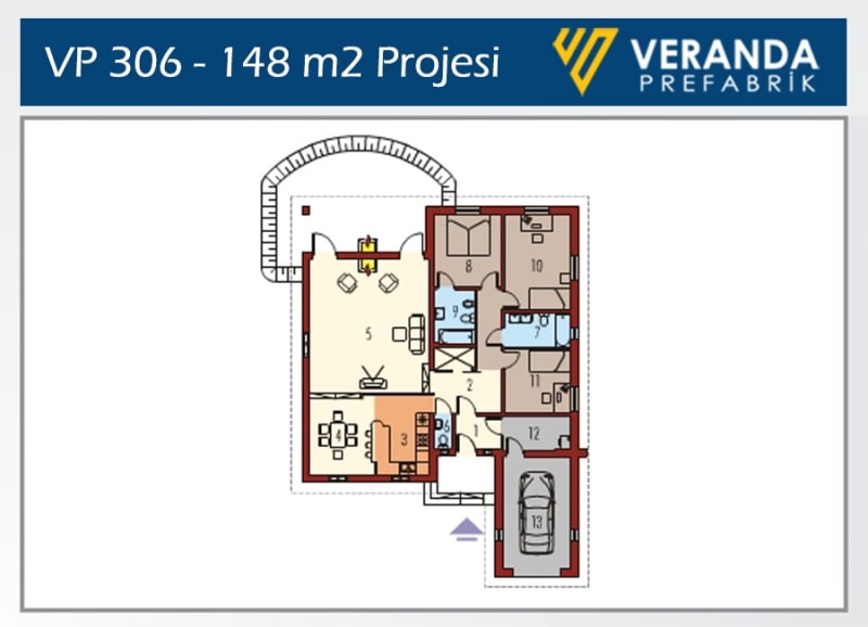 VP 306 - 148 m2 5+1 Çelik Ev 3. Fotoğrafı